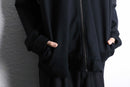 fine gloss black shoulder line hoodie