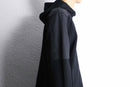 fine gloss black shoulder line hoodie