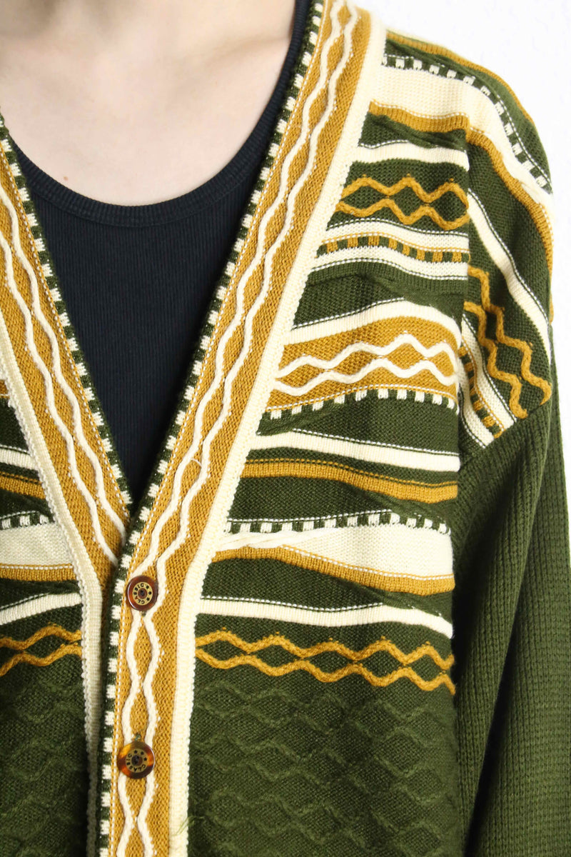 moss green acryl 3D cardigan