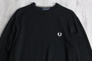"FRED PERRY" black crew knit