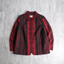 crimson gothic pattern zip jacket