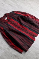 crimson gothic pattern zip jacket
