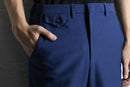 70's cobalt blue semi flare slacks