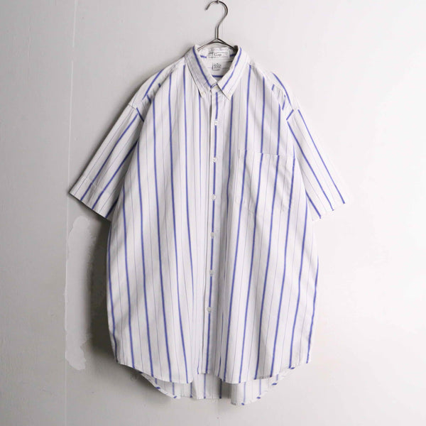 "old GAP"stripe design half sleeve shirt