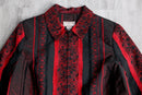 crimson gothic pattern zip jacket