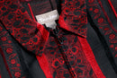 crimson gothic pattern zip jacket