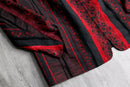 crimson gothic pattern zip jacket