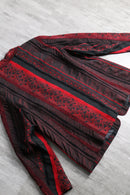 crimson gothic pattern zip jacket