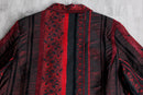 crimson gothic pattern zip jacket