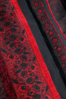 crimson gothic pattern zip jacket