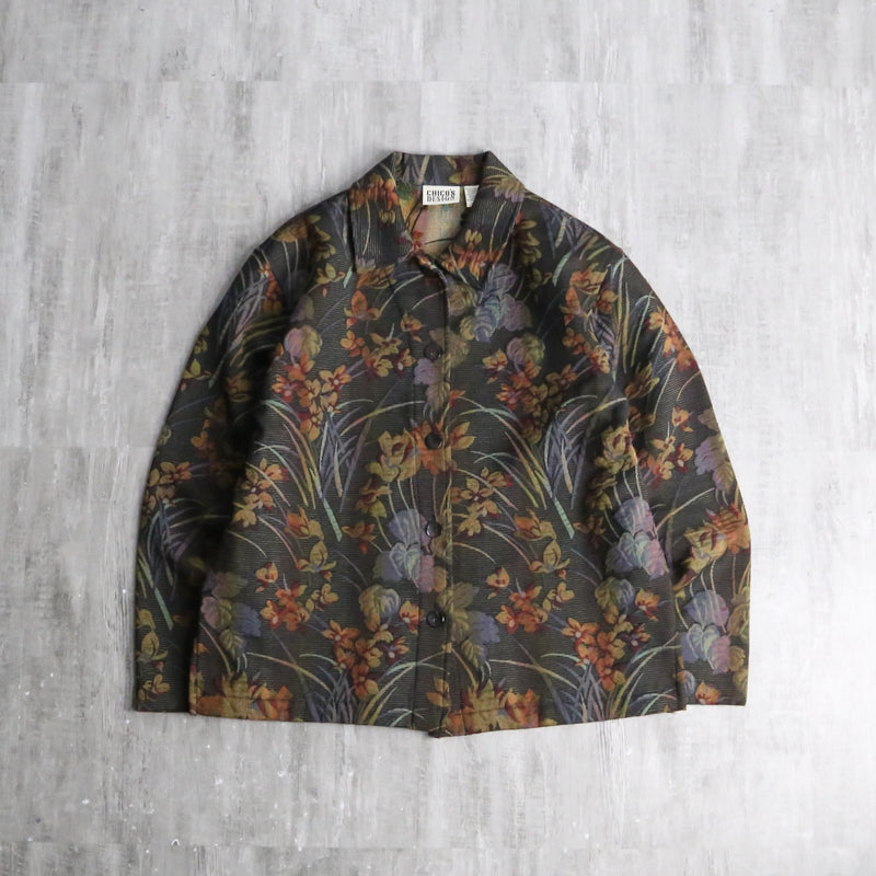 CHICO'S”” flower pattern govelin jacket