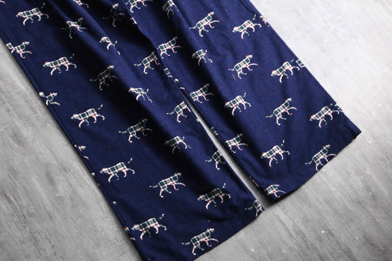 2000s L.L.Bean dog pattern pajamas pants