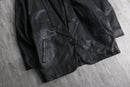 deformation dolman sleeve leather jacket