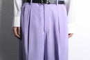light purple color glen check 2tuck tapered slacks