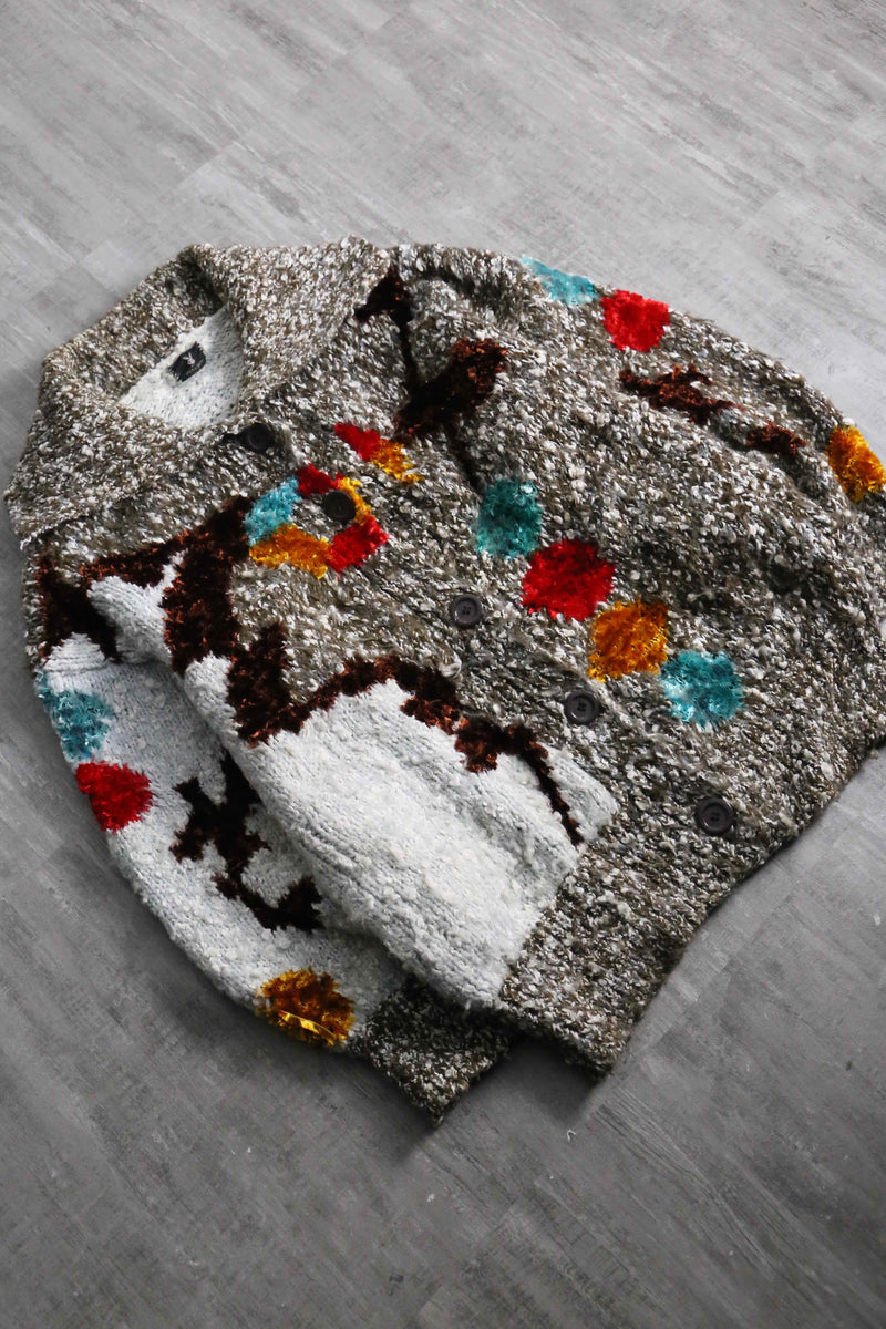 2000s PLAYBOY mulch textile melange knit jacket