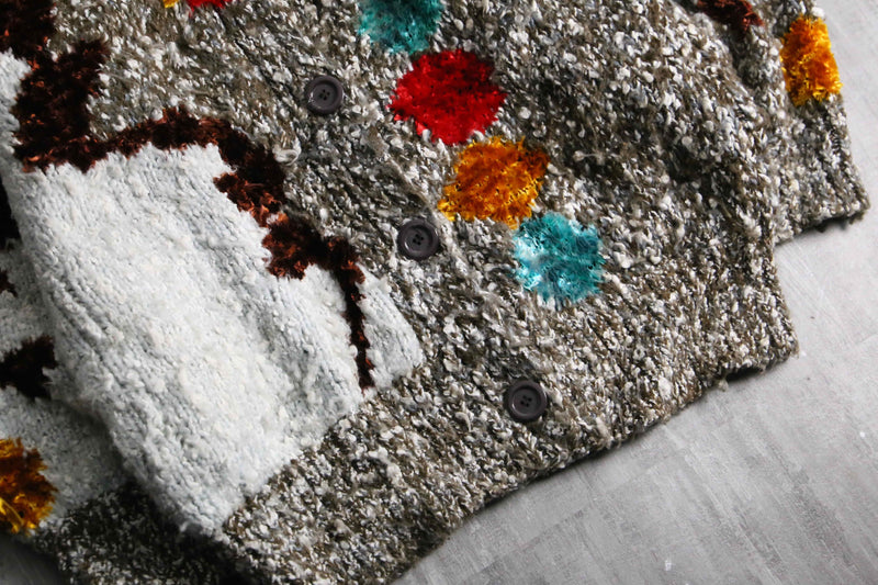 2000s PLAYBOY mulch textile melange knit jacket