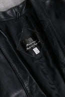 deformation dolman sleeve leather jacket
