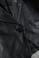 deformation dolman sleeve leather jacket