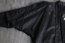 deformation dolman sleeve leather jacket