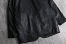 deformation dolman sleeve leather jacket