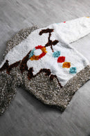 2000s PLAYBOY mulch textile melange knit jacket