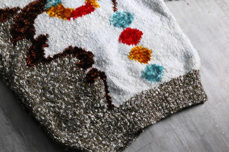 2000s PLAYBOY mulch textile melange knit jacket