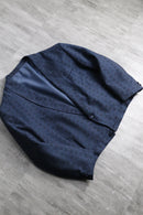 deep blue woven pattern short length jacket
