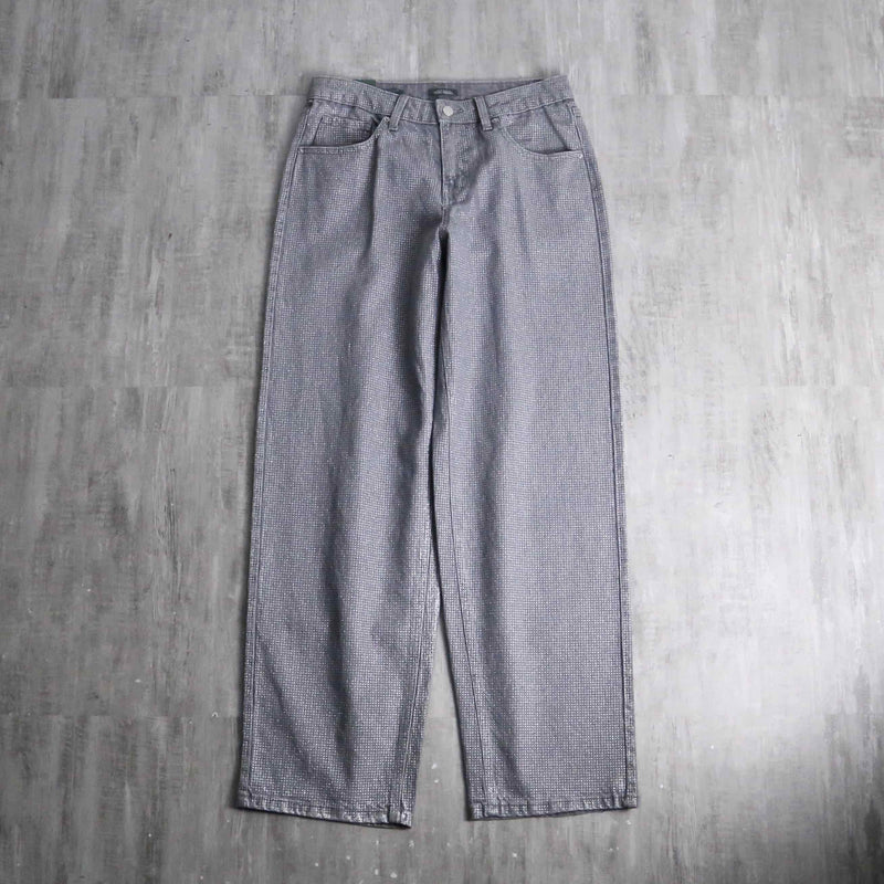 2000s mid rise glitter denim pants