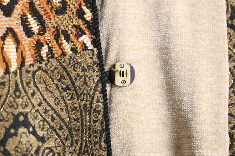 "Indigo Moon" various patterns patchwork jacket