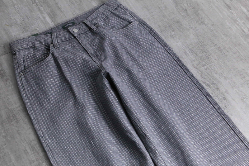 2000s mid rise glitter denim pants