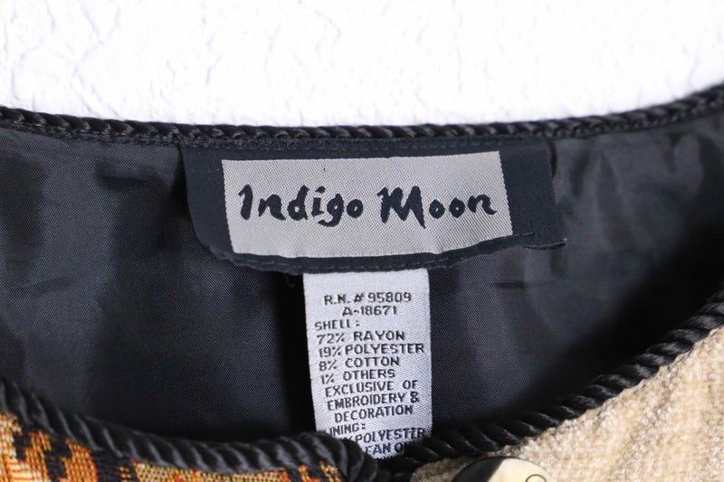 "Indigo Moon" various patterns patchwork jacket