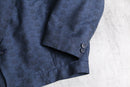 deep blue woven pattern short length jacket