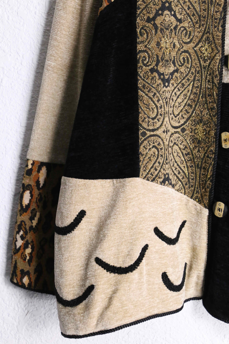 "Indigo Moon" various patterns patchwork jacket