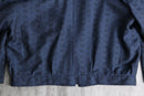 deep blue woven pattern short length jacket
