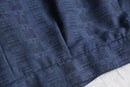 deep blue woven pattern short length jacket