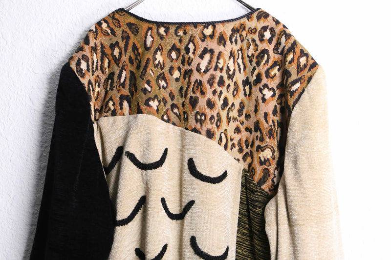 "Indigo Moon" various patterns patchwork jacket