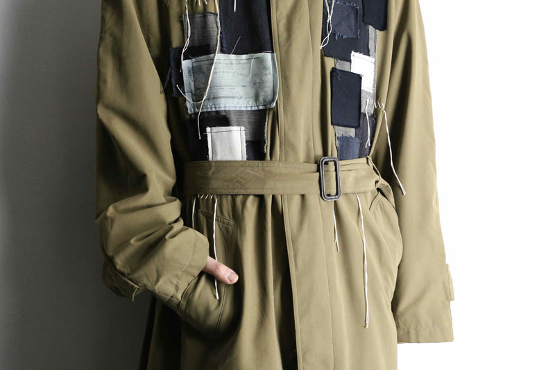 "Re:make" beige color patchwork coat