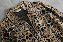 1990-00s cable stitch zip sheer jacket