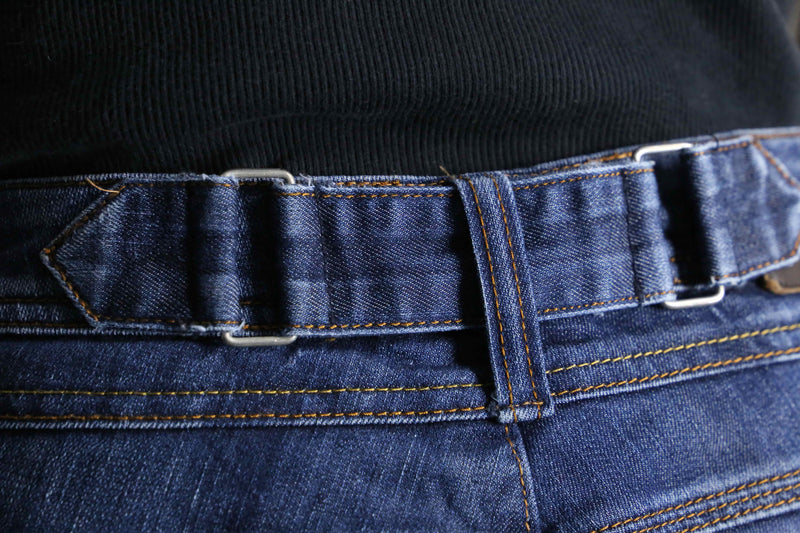 indigo color semi flare denim pants