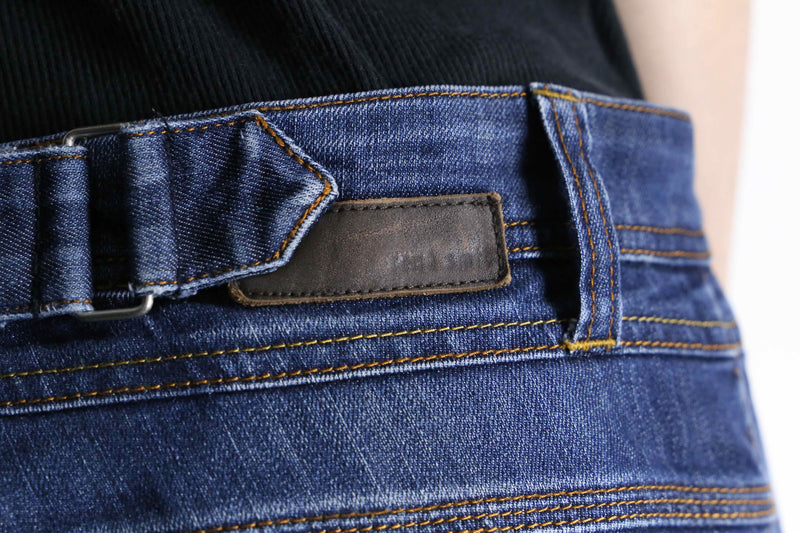 indigo color semi flare denim pants
