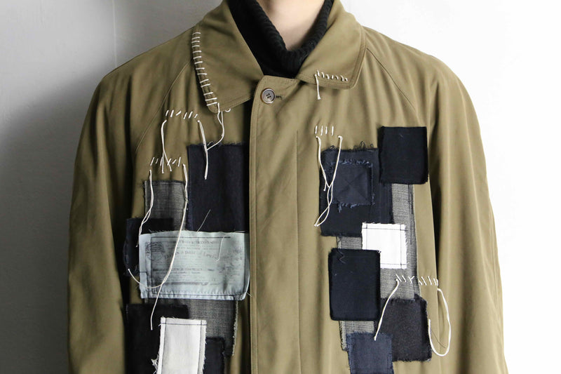 "Re:make" beige color patchwork coat