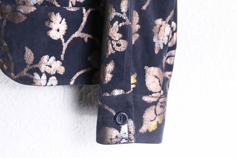 floral pattern zip up jacket
