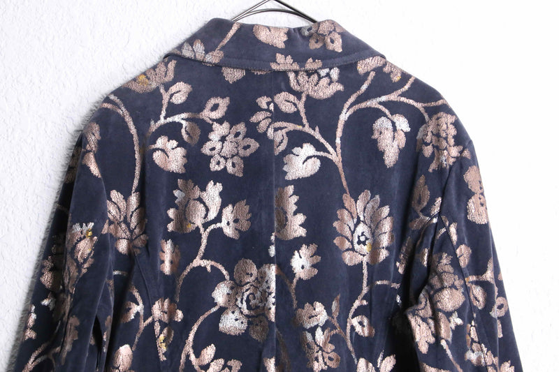 floral pattern zip up jacket