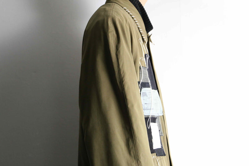 "Re:make" beige color patchwork coat