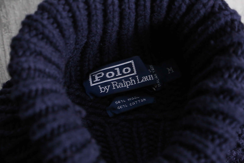 1990s Polo by Ralph Lauren wool cotton turtle neck sweater