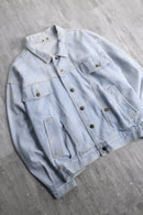 MASH box silhouette chemical wash denim jacket