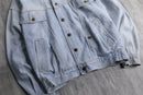 MASH box silhouette chemical wash denim jacket