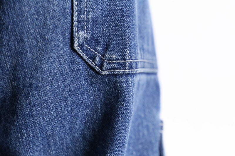 gimmick zip pocket blue denim cargo pants
