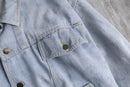 MASH box silhouette chemical wash denim jacket