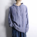 purple blue color linen hoodie